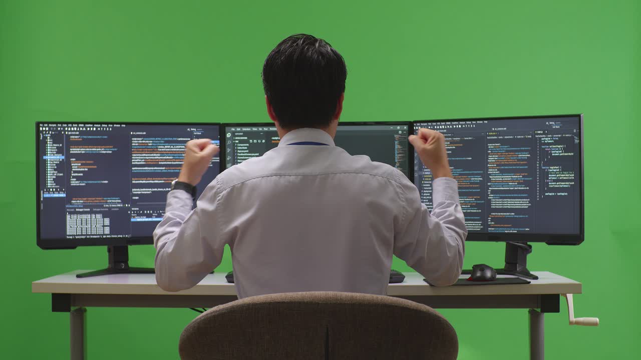 성공을 축하하는 프로그래머