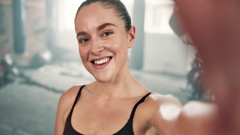 happy woman in gym