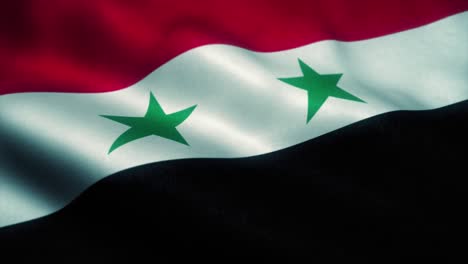 syrian arab republic flag waving in the wind. national flag of syria. sign of syrian arab republic seamless loop animation. 4k