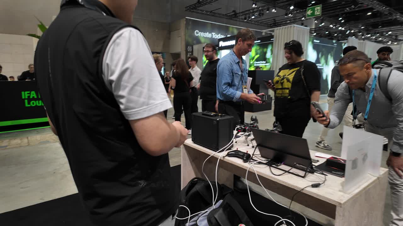 Demonstration of robot dogs at IFA Next Pavilion in Berlin for IFA 2024