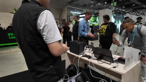 demonstration of robot dogs at ifa next pavilion in berlin for ifa 2024