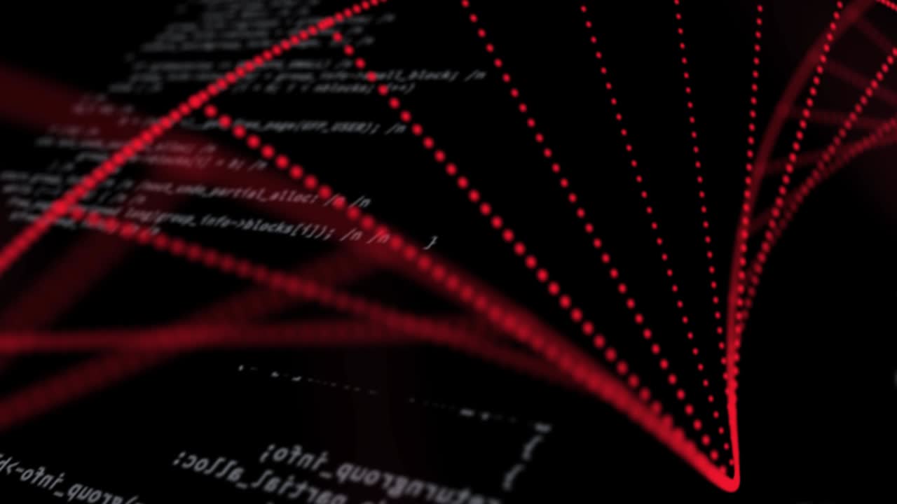 검은 바탕에 과학 데이터 처리의 애니메이션