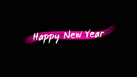 Happy-New-Year-text-with-pink-stroke-brush-on-black-gradient