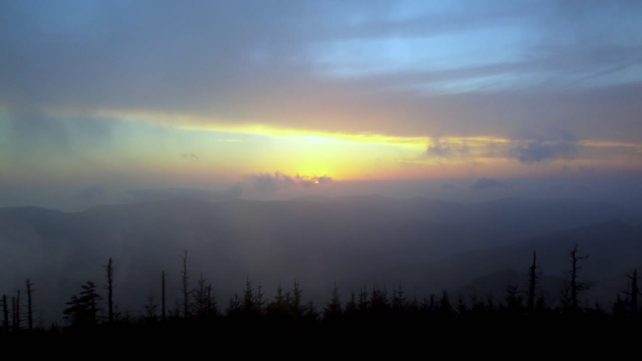 sunset aerial appalachian mountains, blue ridge mountains