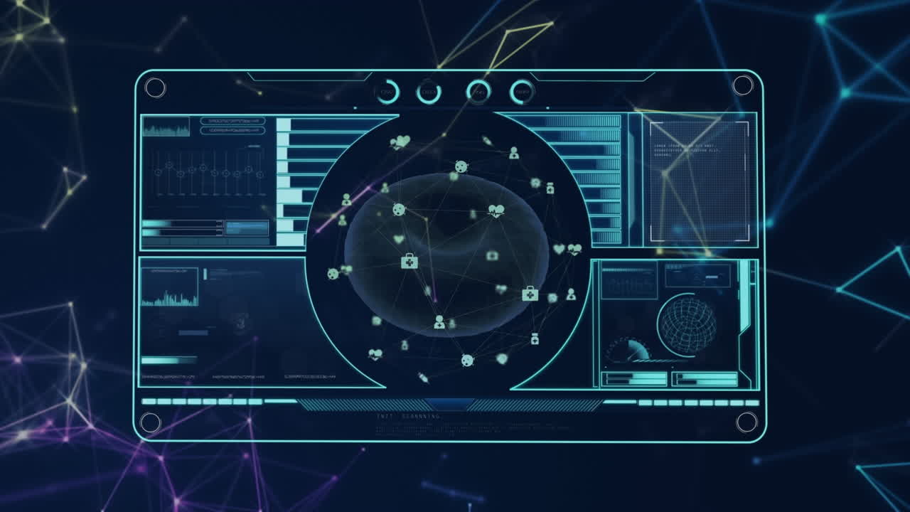 Animation of network of connections over data processing