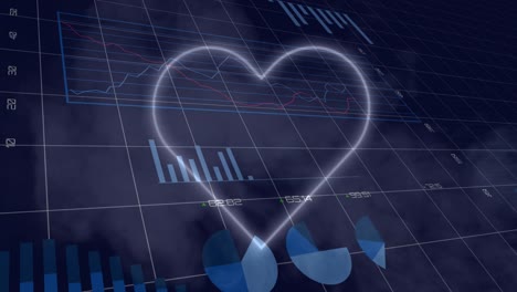 animación del procesamiento de datos sobre el corazón