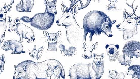 a collection of animal illustrations