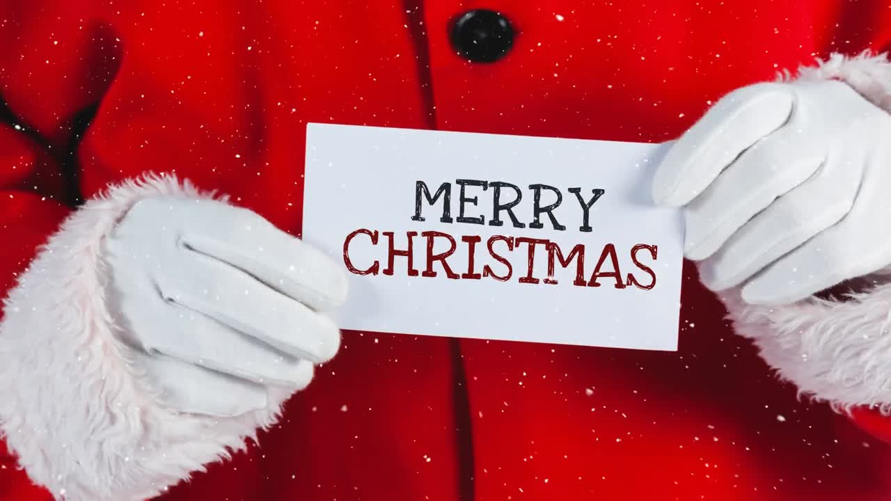 크리스마스 카드 위에 눈과 함께 비디오 구성