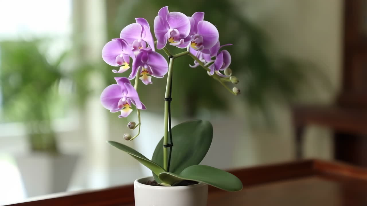Potted Purple Orchid Plant