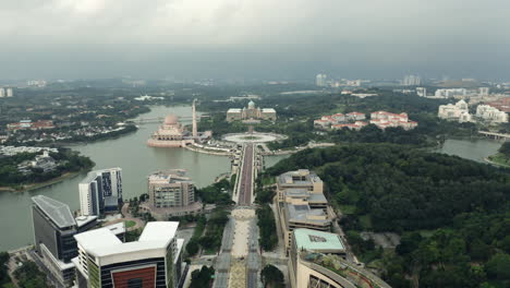 putra square and prime minister office in kuala lumpur,malaysia,storm