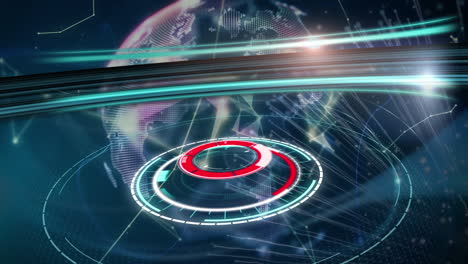 animation of scope scanning over network of connections and globe