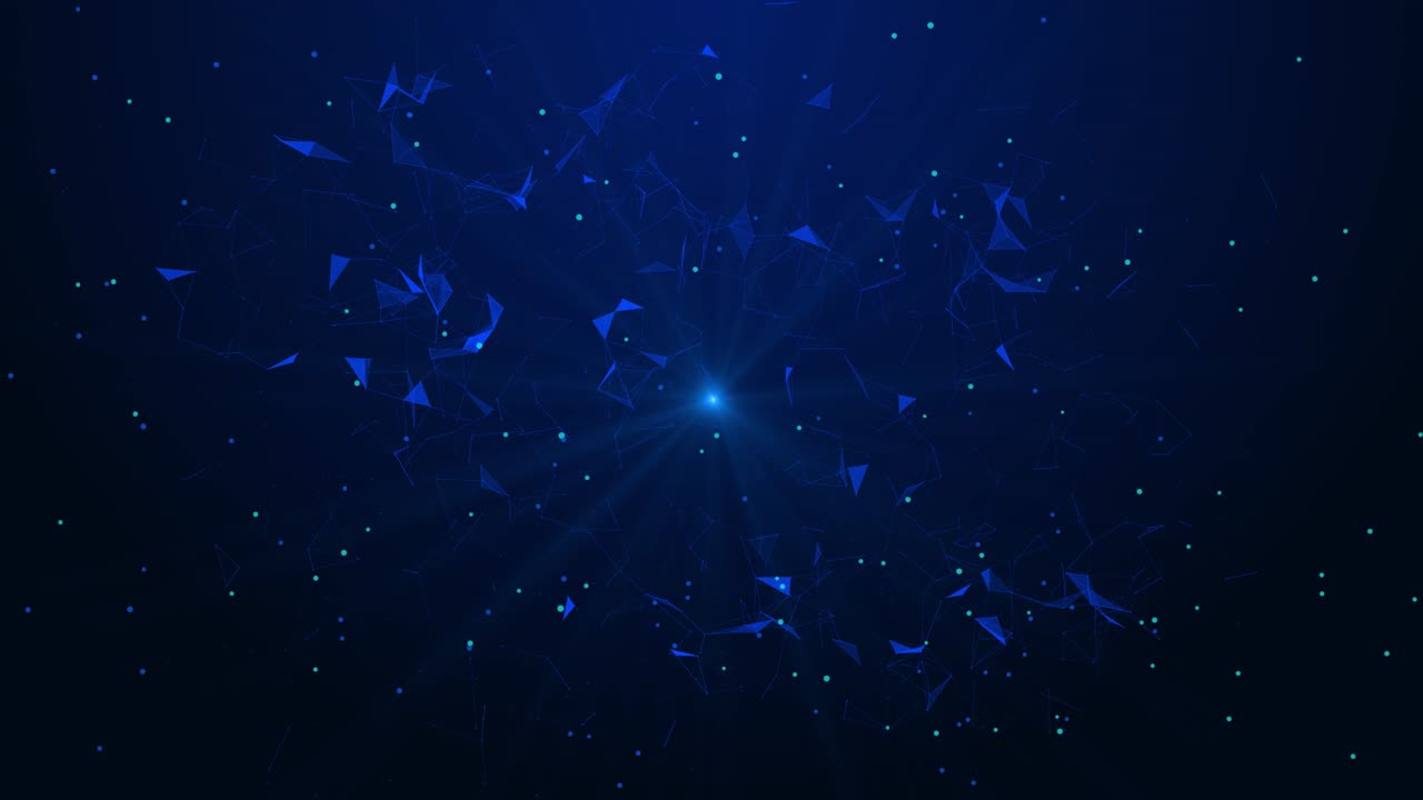 Digital tunnel of cyberspace with particles and lighting technology motion in a cyber space stream