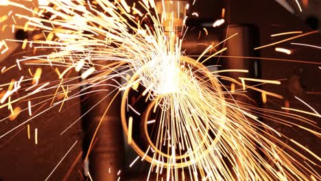 cnc laser cutting of metal, modern industrial technology.