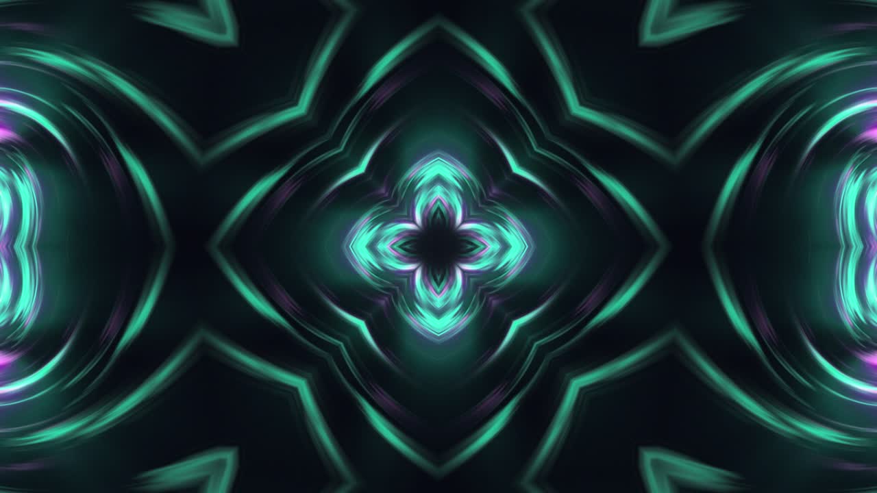 Abstract  Flower Kaleidoscope Neon Loop Animation