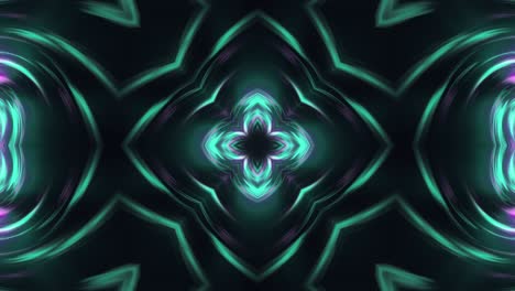animación de bucle de neón de caleidoscopio de flores abstractas