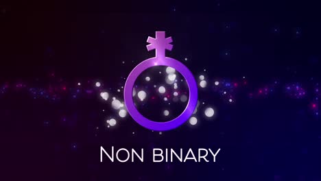 Animation-of-non-binary-symbol-on-black-background