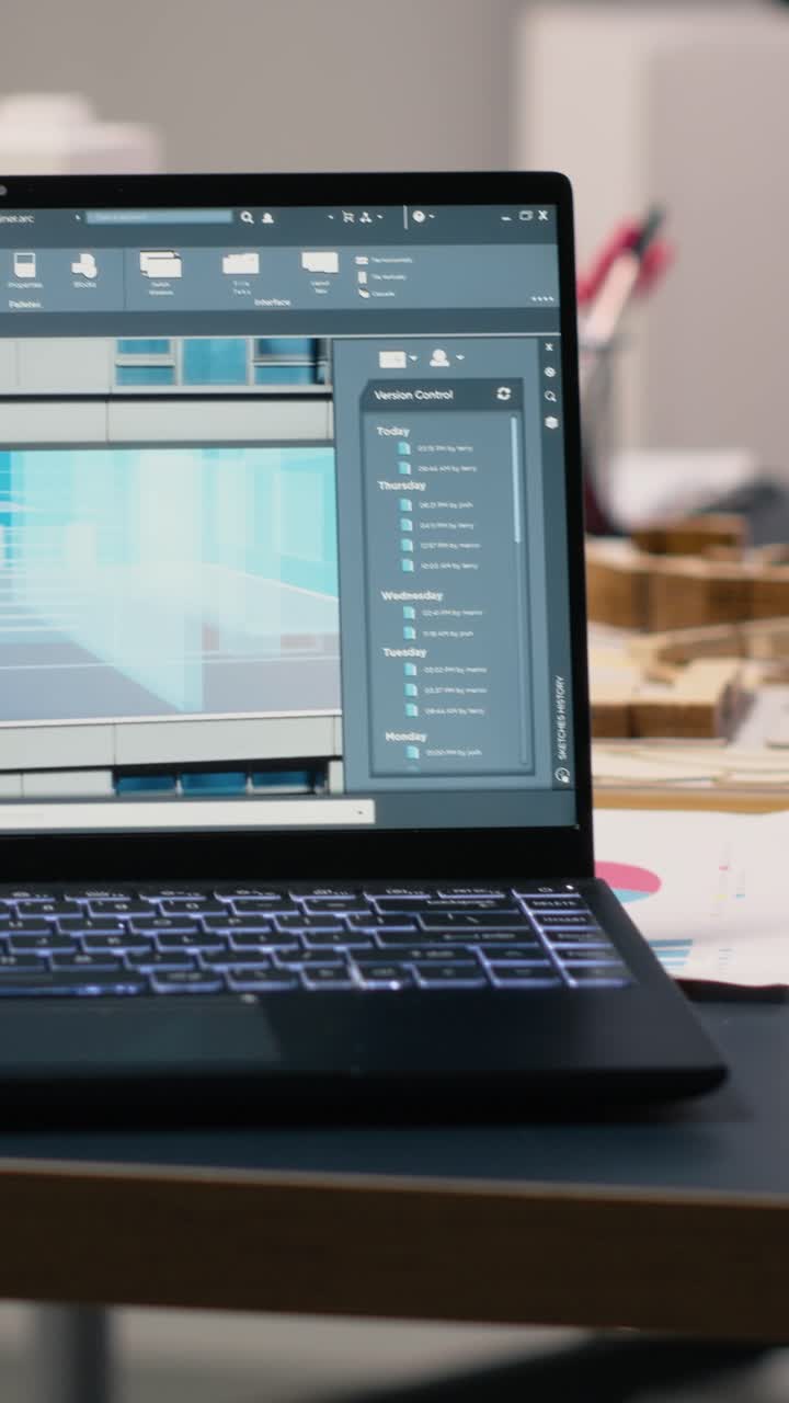 Vertical Video Empty real estate meeting office set up for a residential project