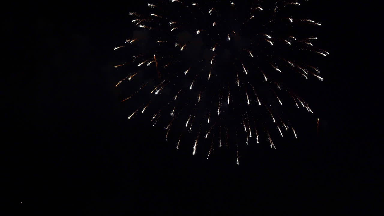 Close Up Fireworks against Black Sky. Static