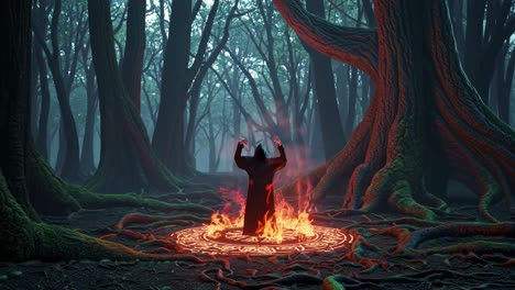 dark ritual in the forest