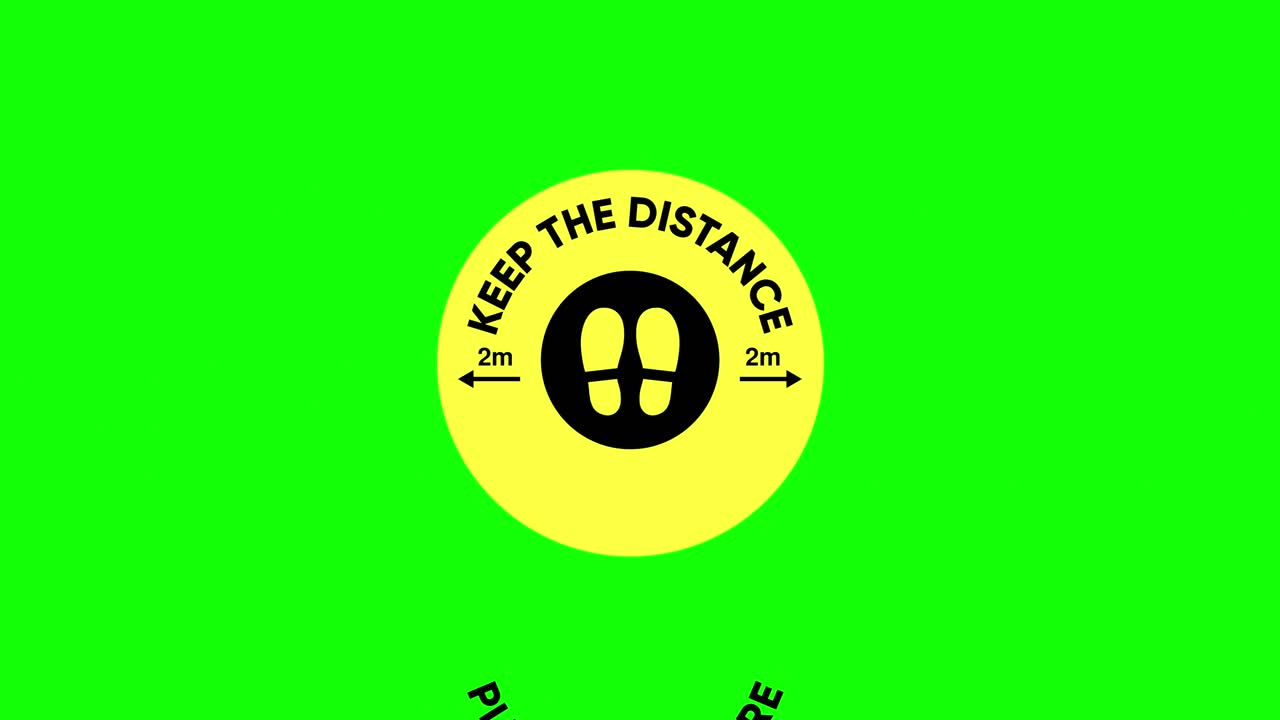 mantenga la distancia de 2 metros o por favor espere video en pantalla verde video 4k