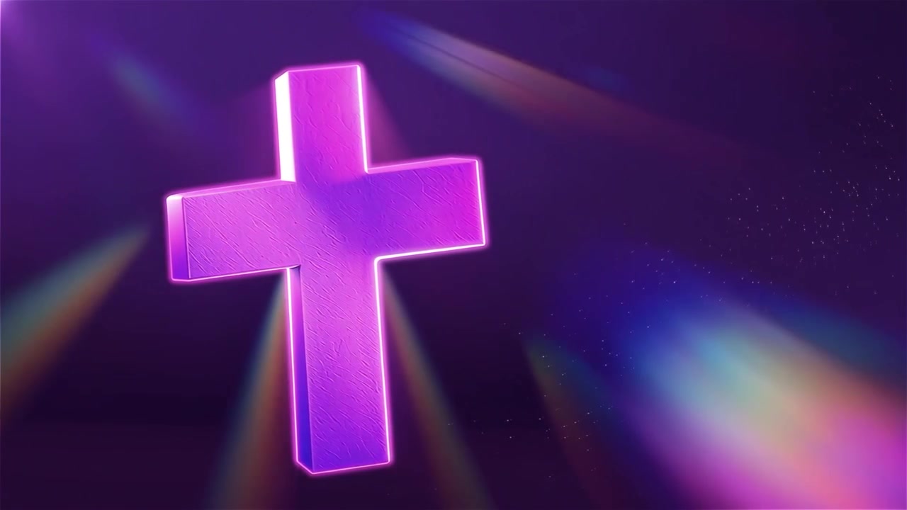 Croce Cristiana Luce Celestiale Sfondo per il Culto.