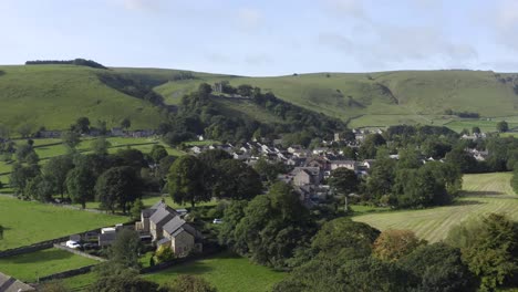 drone shot approaching castleton 04