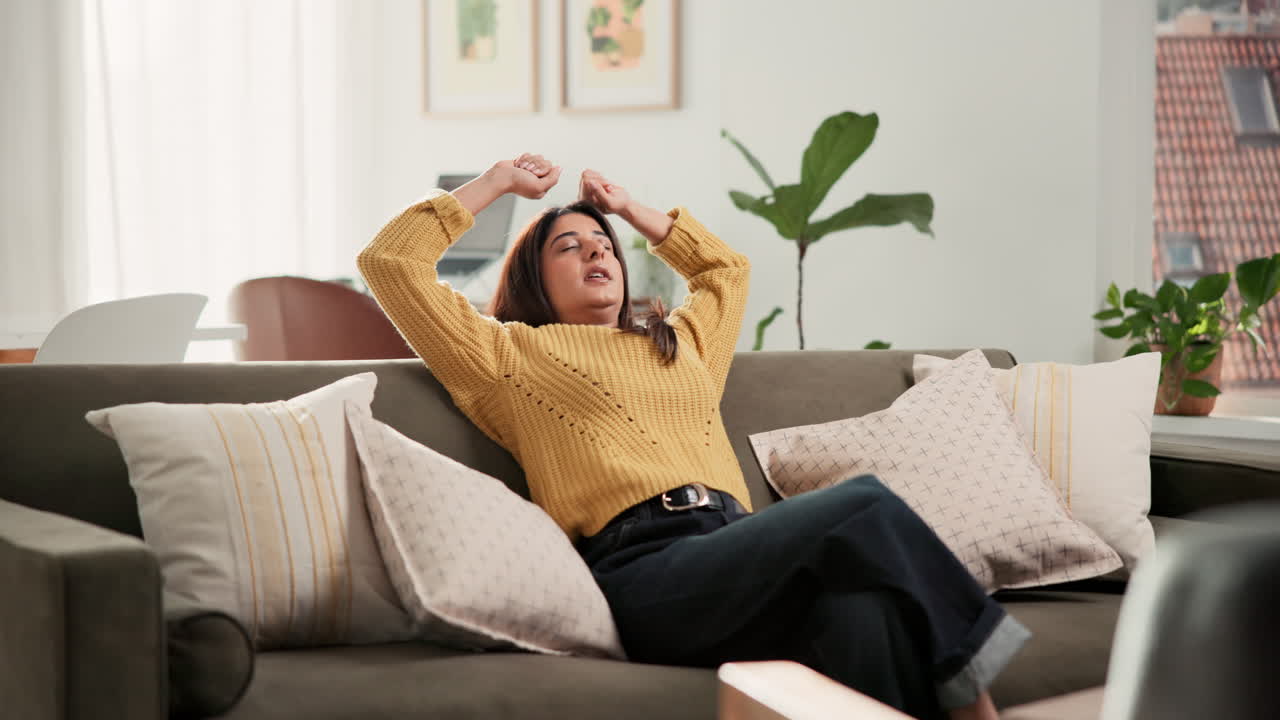 Woman Relaxing on Couch