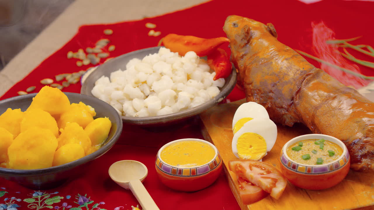 에콰도르, 페루, 콜롬비아, 볼리비아에서 구운 기니피그