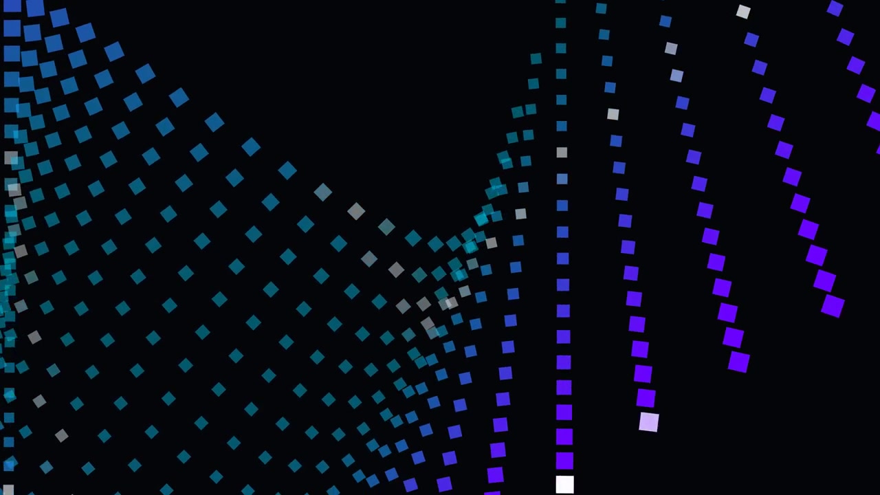 Abstract Motion Graphics with Rotating Blue and Purple Squares