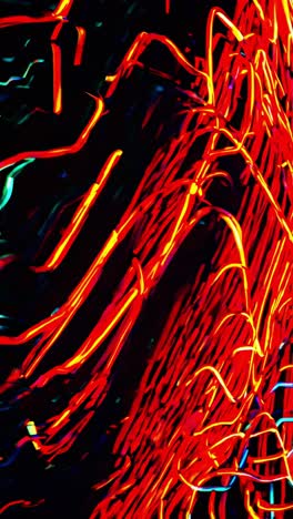 colorful neon lights intertwining and pulsating create a dynamic abstract composition, radiating vibrant energy while embodying a harmonious chaos that captivates the senses