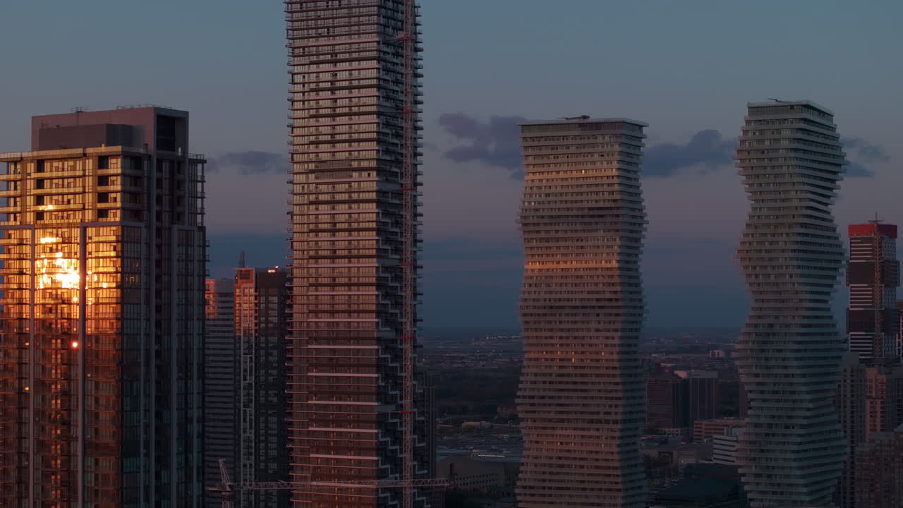 Sunset view of Mississauga's M City Condos skyline, urban serenity