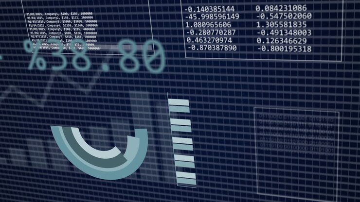 Animation of financial data processing over grid