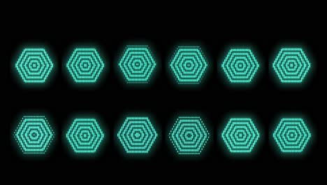 neon green hexagons pattern in night