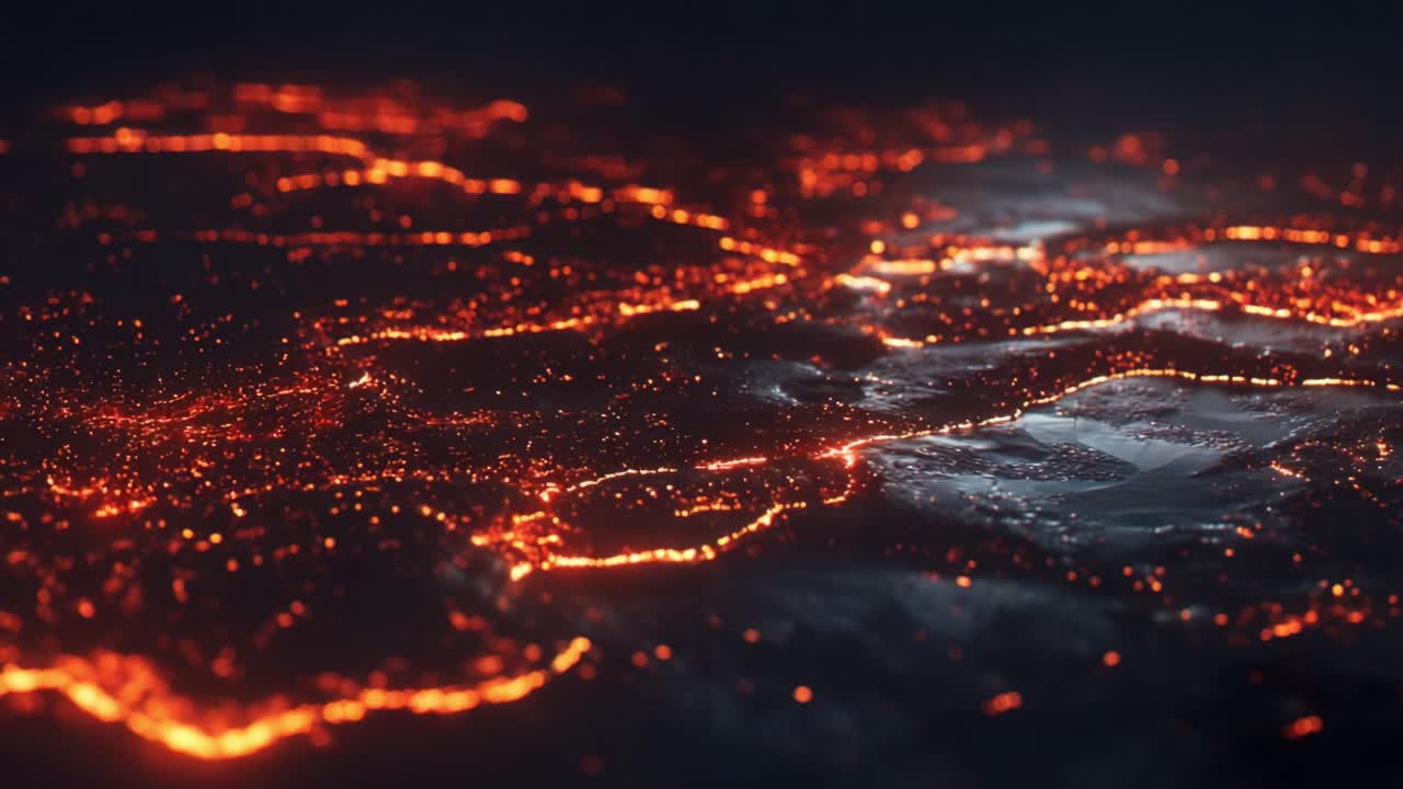 A Stunning Display of Molten Lava Flowing Across the Surface, Capturing an Erupting Landscape in Glowing Red Hot Fissures and Searing Ash, Emphasizing the Power of Nature