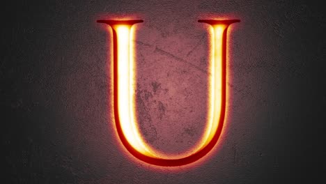 engraved letter u shining