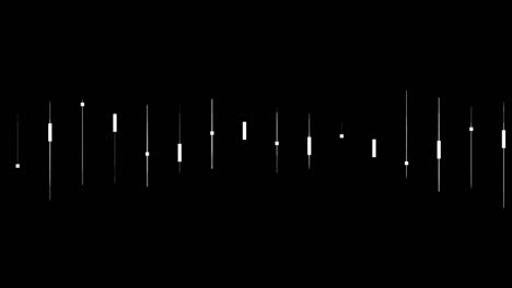 animation of music equalizers, vertical needle like white shape bar lines on black background, pulsating and moving up and down, overlay video with alpha blending option