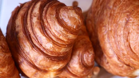 close-up of fresh croissants