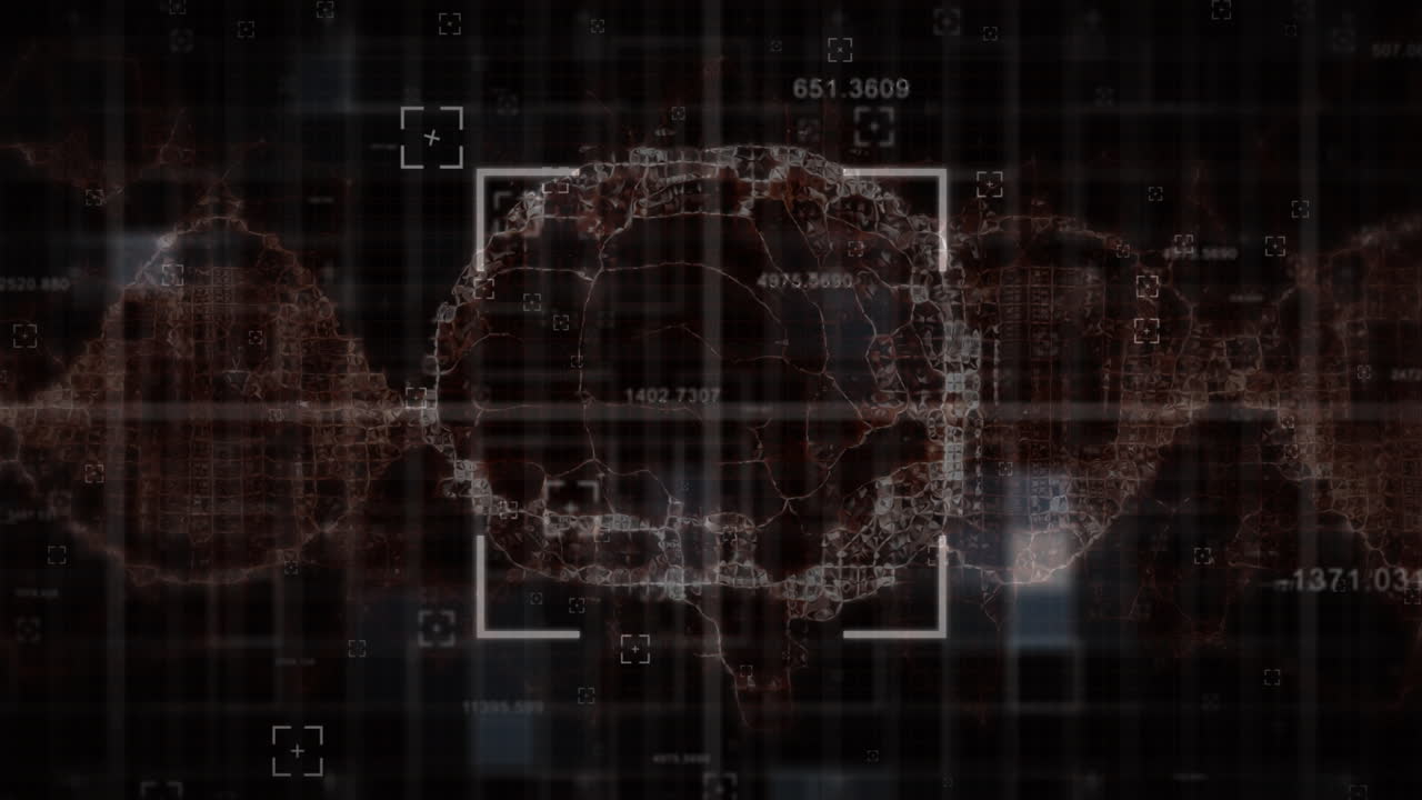 Animation of spots and brain over black background