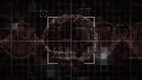 animation of spots and brain over black background