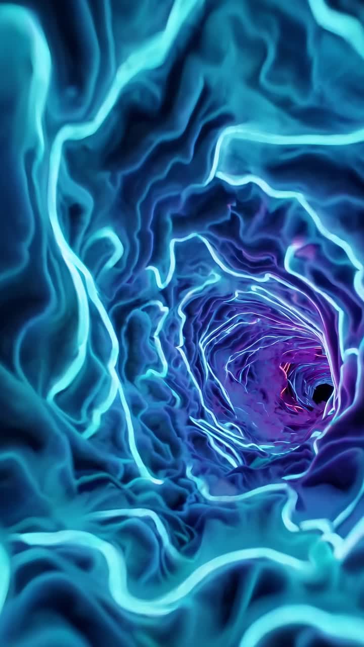 Abstract Neon Glowing Cyberpunk Tunnel