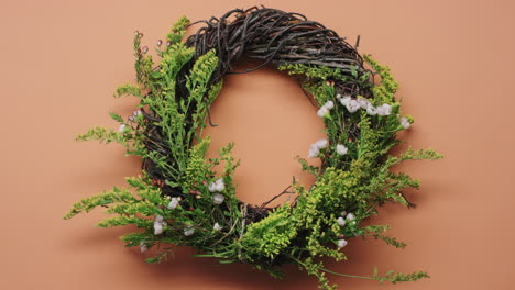 top view of flower wreath