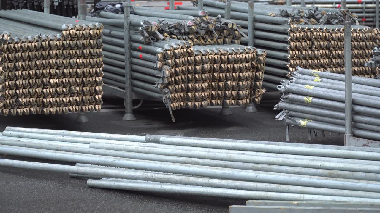 Set the scene in the city. Equipment for editing the frame of a scene, close-up. Metal construction parts