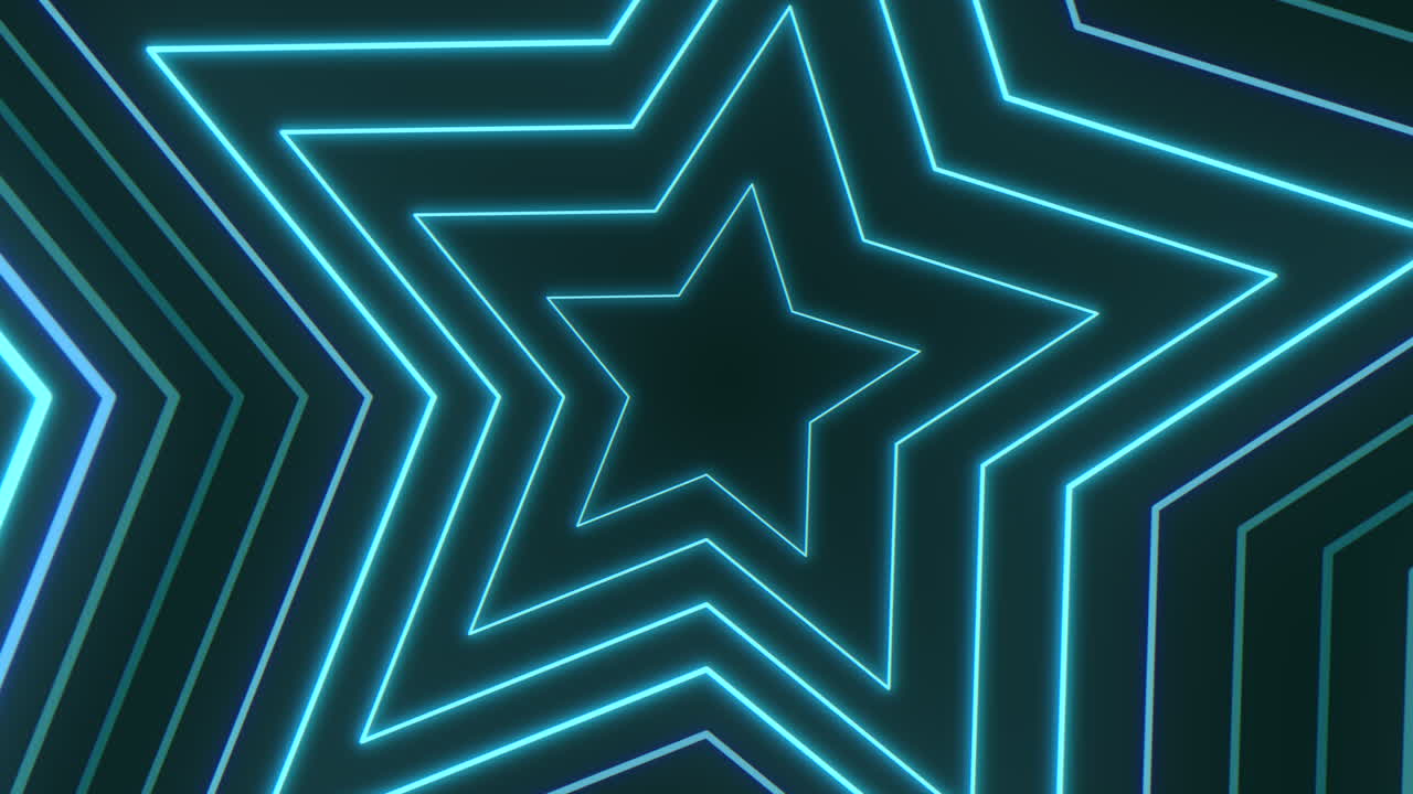 Neon blue stars and lines in vertigo style