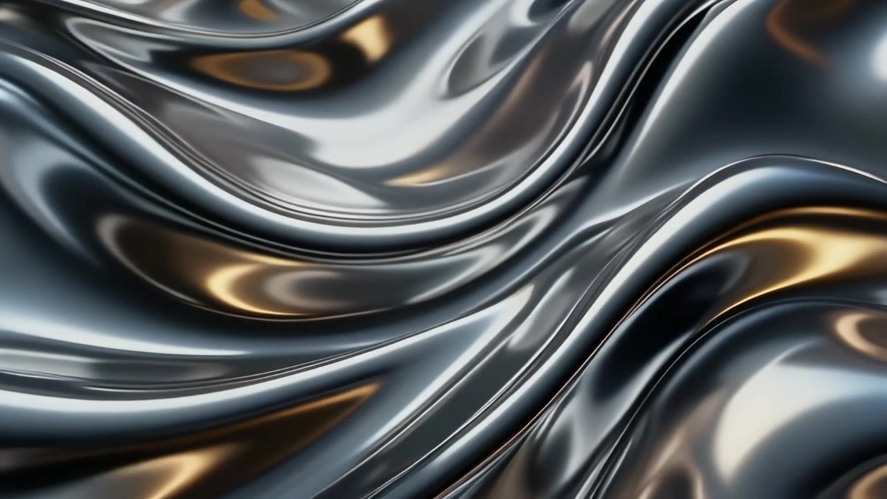 Superficie astratta di metallo liquido con onde fluide
