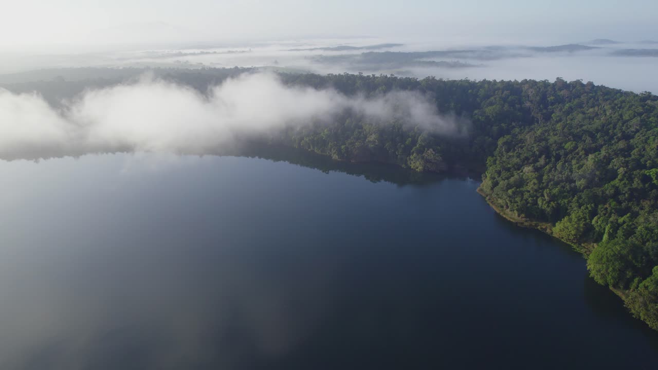 Beautiful Lake Barrine In The Tablelands Region Of Far North Queensland, Australia - aerial shot