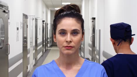 time lapse view of female doctor on the corridor