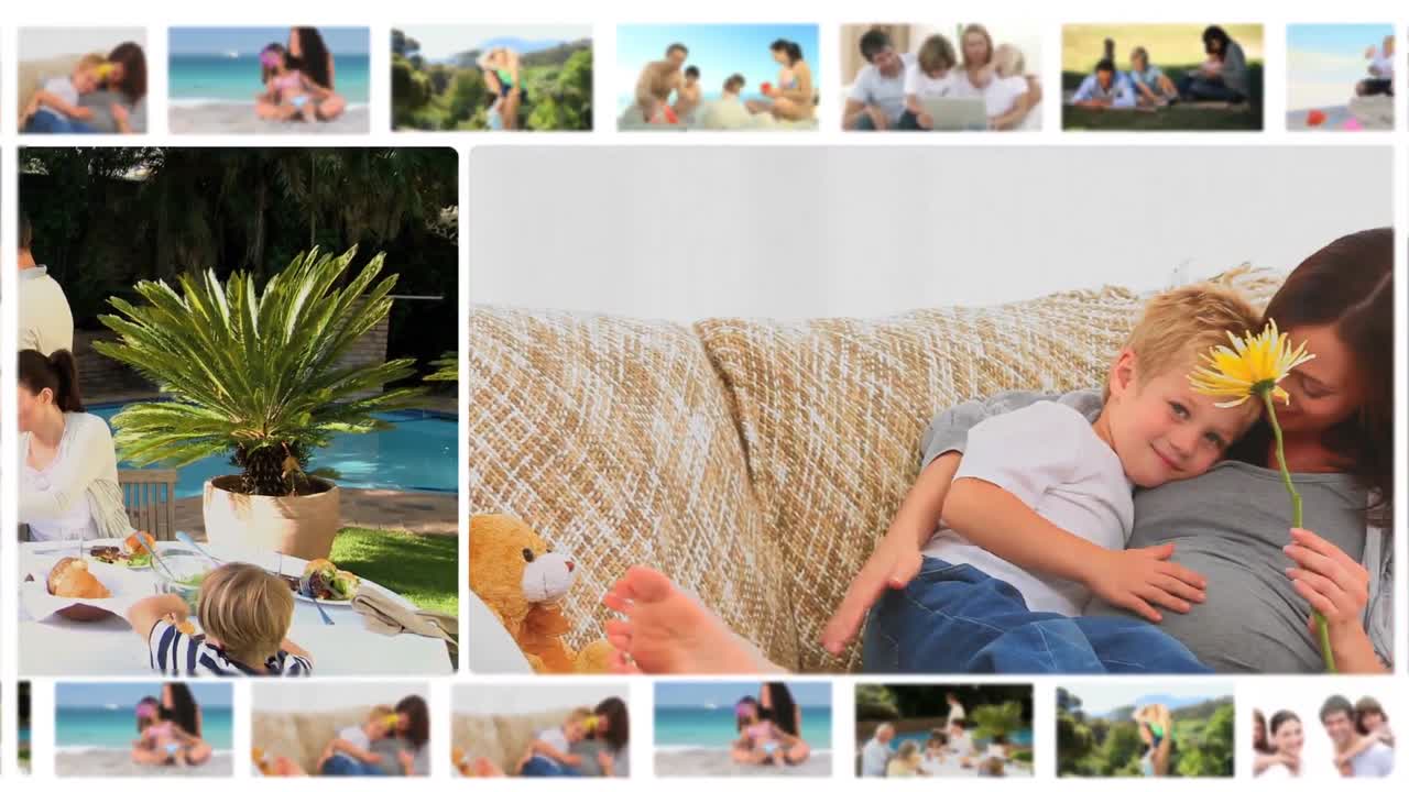 Montage of family members sharing moments together