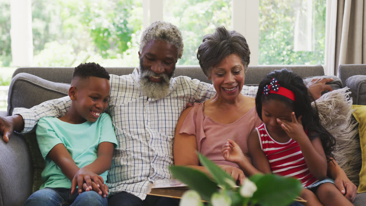 Grandparents and grandchildren spending time together