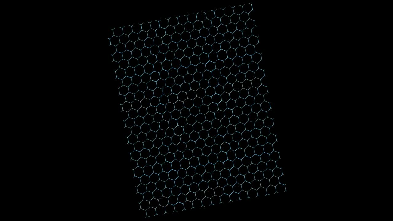 animazione a filo esagonale super zoom alla fine, concetto crittografia quantistica tecnologia di sicurezza