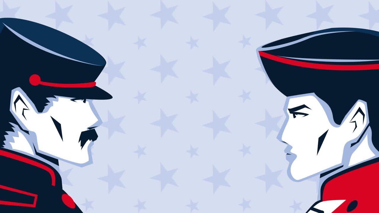 gelukkige herdenkingsdag animatie met soldaten profielen